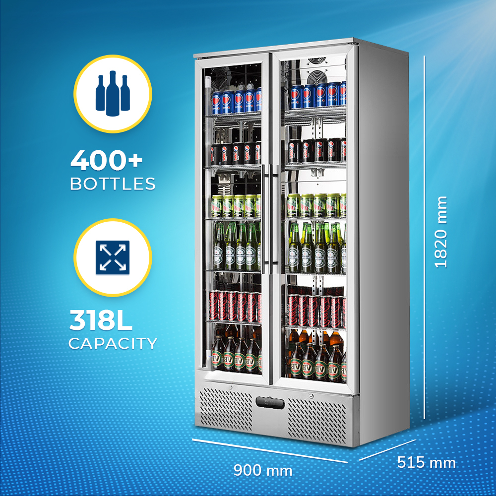 Buy Chillmax Stainless Upright 2Door Bar Fridge Refrigerators
