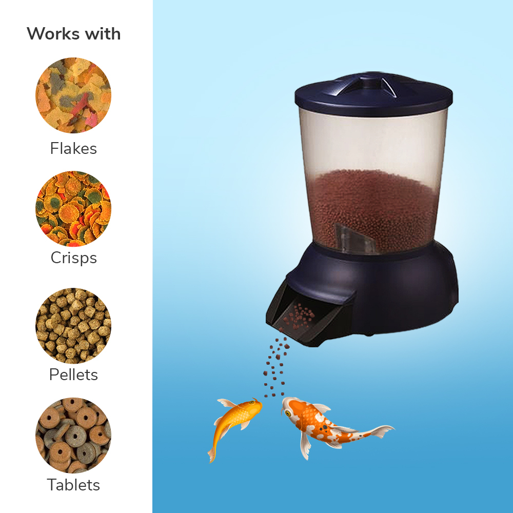 Jebao Automatic Programmable Pond Fish Feeder, perfect for KOI, 5 Litre