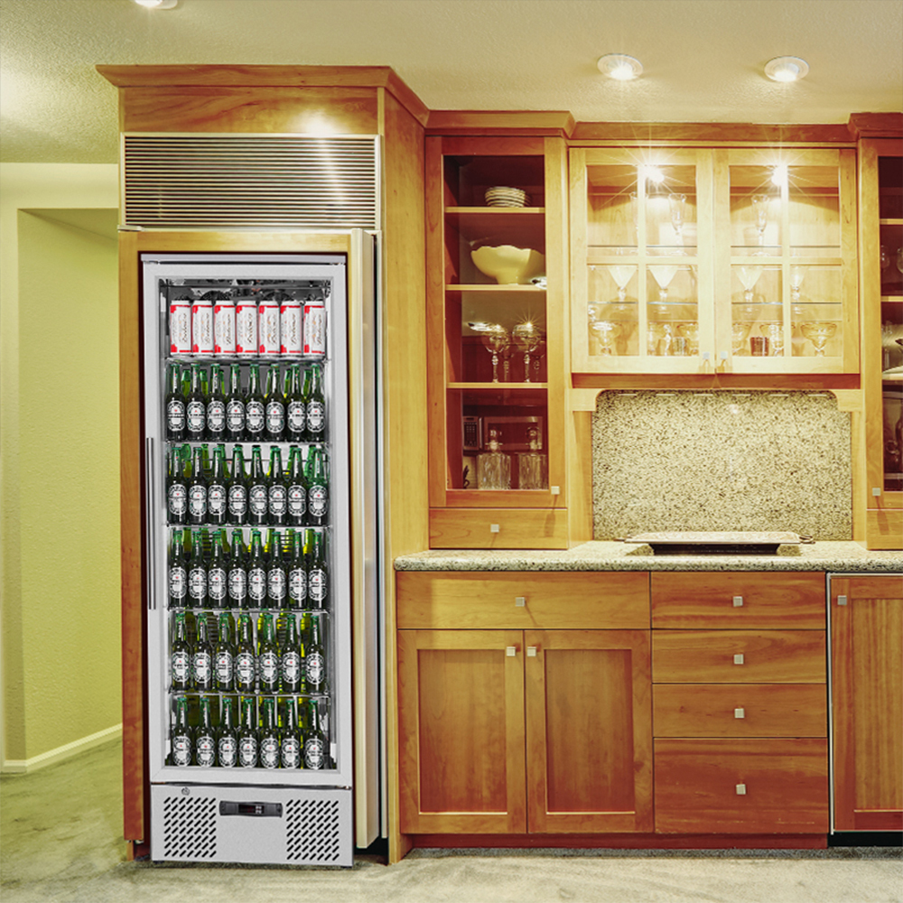 Tall bar deals fridge glass door