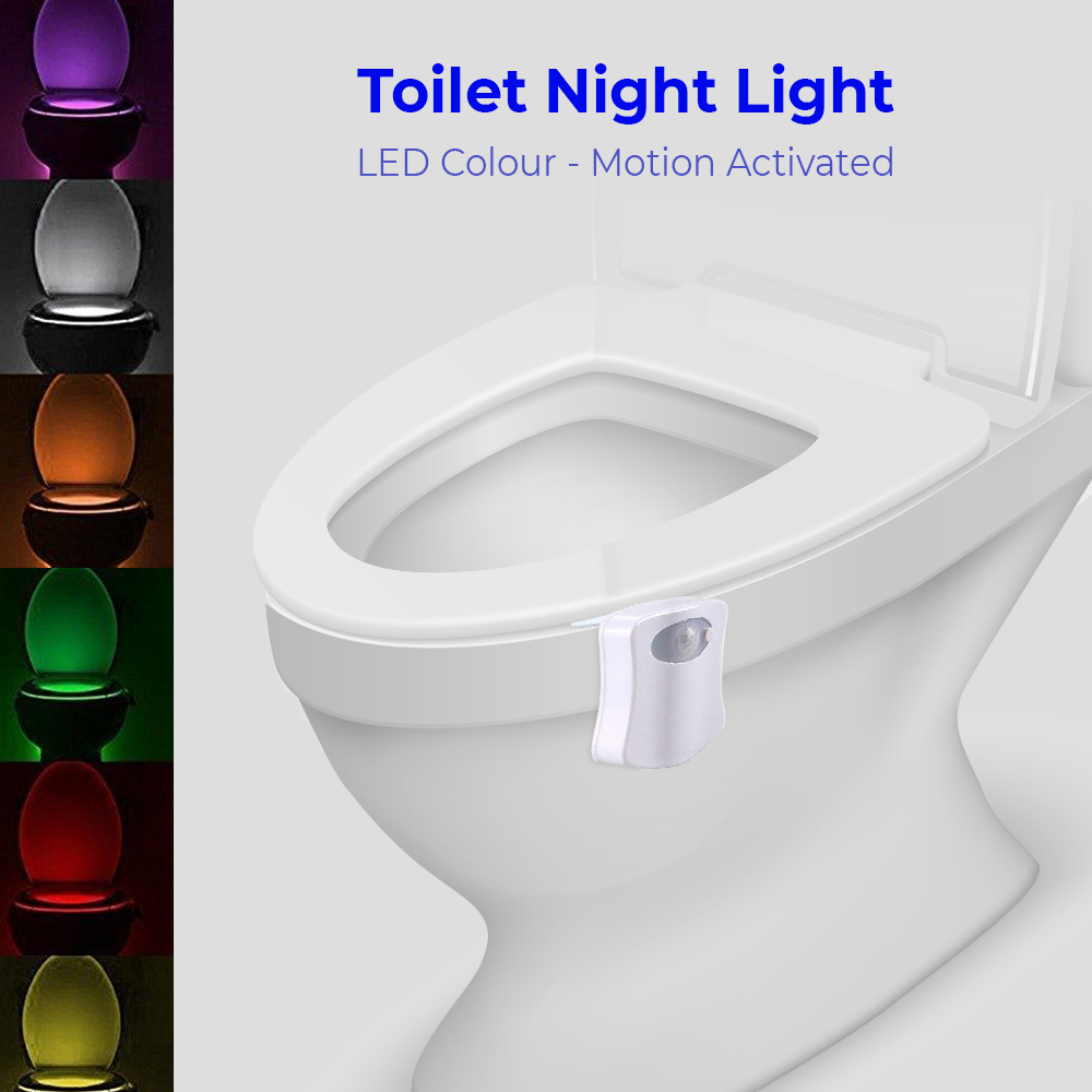 Motion Activated Toilet Night Light, 8 Colors Changing Led Toilet Bowl  Lights, Sensor Bathroom Seat Nightlight - Temu