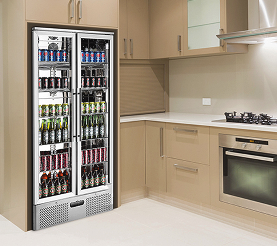 2-Door Stainless Steel Upright Fridge