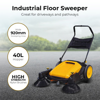 Industrial Factory Floor Sweeper Broom Walk Behind, Great for Driveways & Paths