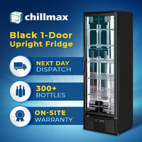 Chillmax Upright 1 door Bar Fridge BLACK