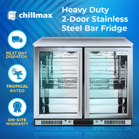 Chillmax 208L Stainless Steel 2-Door Back Bar Cooler
