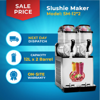 Slushie Maker 24L - 2x12L Black - Commercial Unit Free PU