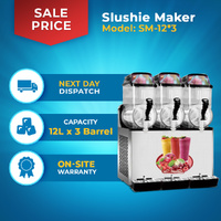 Slushie Maker 36L - 3x12L Black - Commercial Unit Free PU
