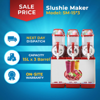 Slushie Maker 45L - 3x15L Red - Commercial Unit Free PU