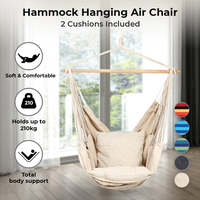 Hammock Chair Rope Swing with 2 Cushions