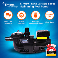 Emaux SPV150 Variable 3 Speed 1.5hp Swimming Pool Spa Pump Eco Friendly Aust Std
