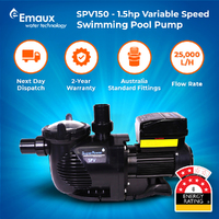 Emaux SPV150 1.5hp Swimming Pool Pump 25,000 L/H Variable Speed Spa Pump