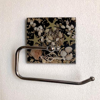 Sand and Shell Black Toilet Roll Holder 