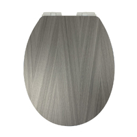 Light Grey Grain MDF Soft Close Toilet Seat