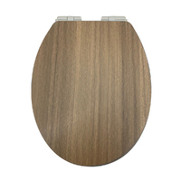 Brown Woodgrain MDF Soft Close Toilet Seat