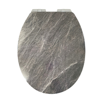 Grey Marble MDF Soft Close Toilet Seat