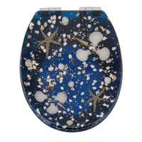 Sand and Shell Blue wash Soft Close Toilet Seat