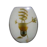 Orange Light Bulb 2pce Toilet Seat