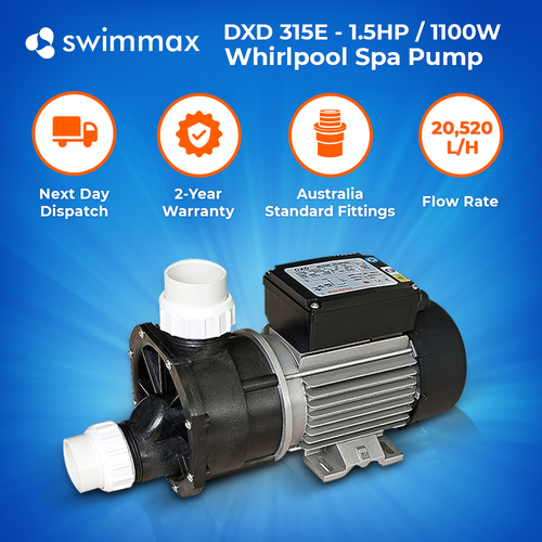 DXD-315E 1.5HP Hot Tub Whirlpool 20,520 L/H Spa Pump
