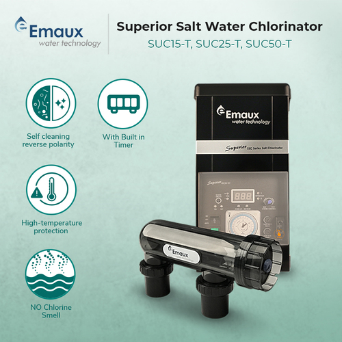 Emaux Superior SUC Series Salt Chlorinator [Size: 15g/hr]