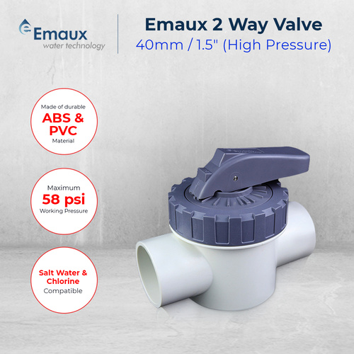 Emaux 2-way Pool Spa Valve 40mm / 1.5" High Pressure