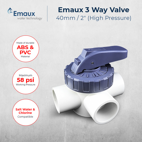 Emaux 3-Way Pool Spa Valve Pressure [Size: 40mm/1.5]