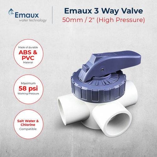Emaux 3-Way Pool Spa Valve Pressure [Size: 50mm/2]