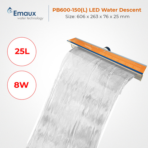 Swimming Pool/ Garden Feature LED Strip Waterfall Descent [Size: PB600-150L]