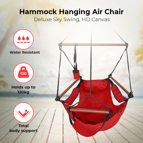 Hammock Hanging Air Chair [Color: Red]