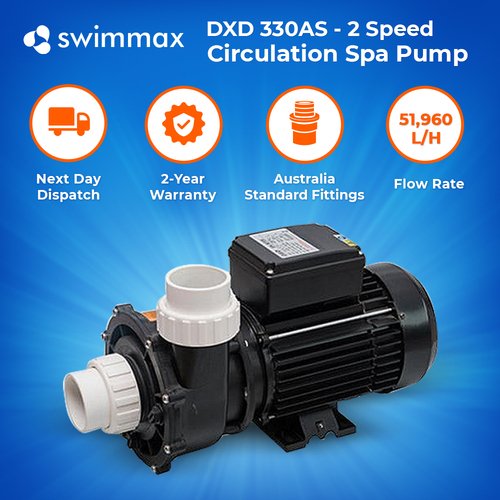 DXD 330AS - 3HP Pool Spa Water Pump 51,960L/H 2-Speed Circulation Pump