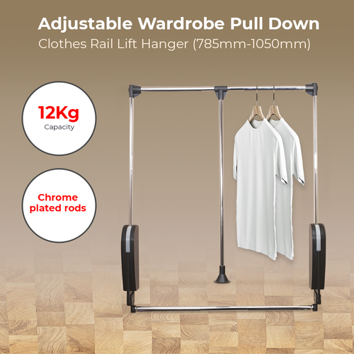 Adjustable Pull-Down Wardrobe Lift Hanger