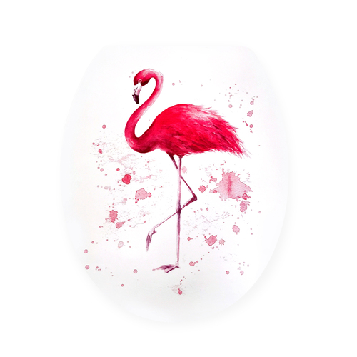 Pink Flamingo Soft Close Toilet Seat