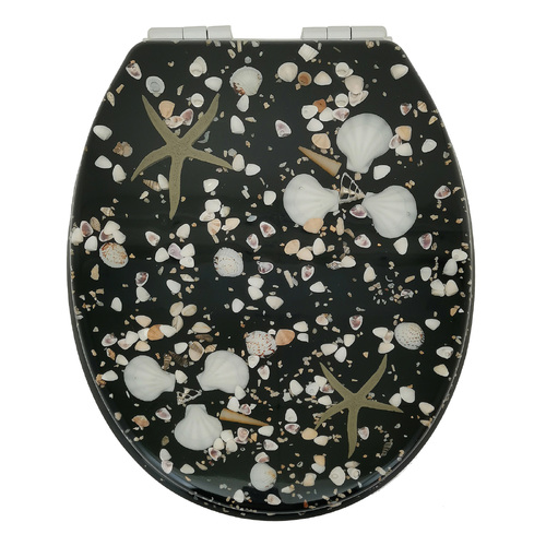 Sand and Shell Blackwash Soft Close Toilet Seat