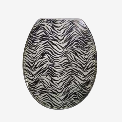 Black and White Print 2pce Toilet Seat